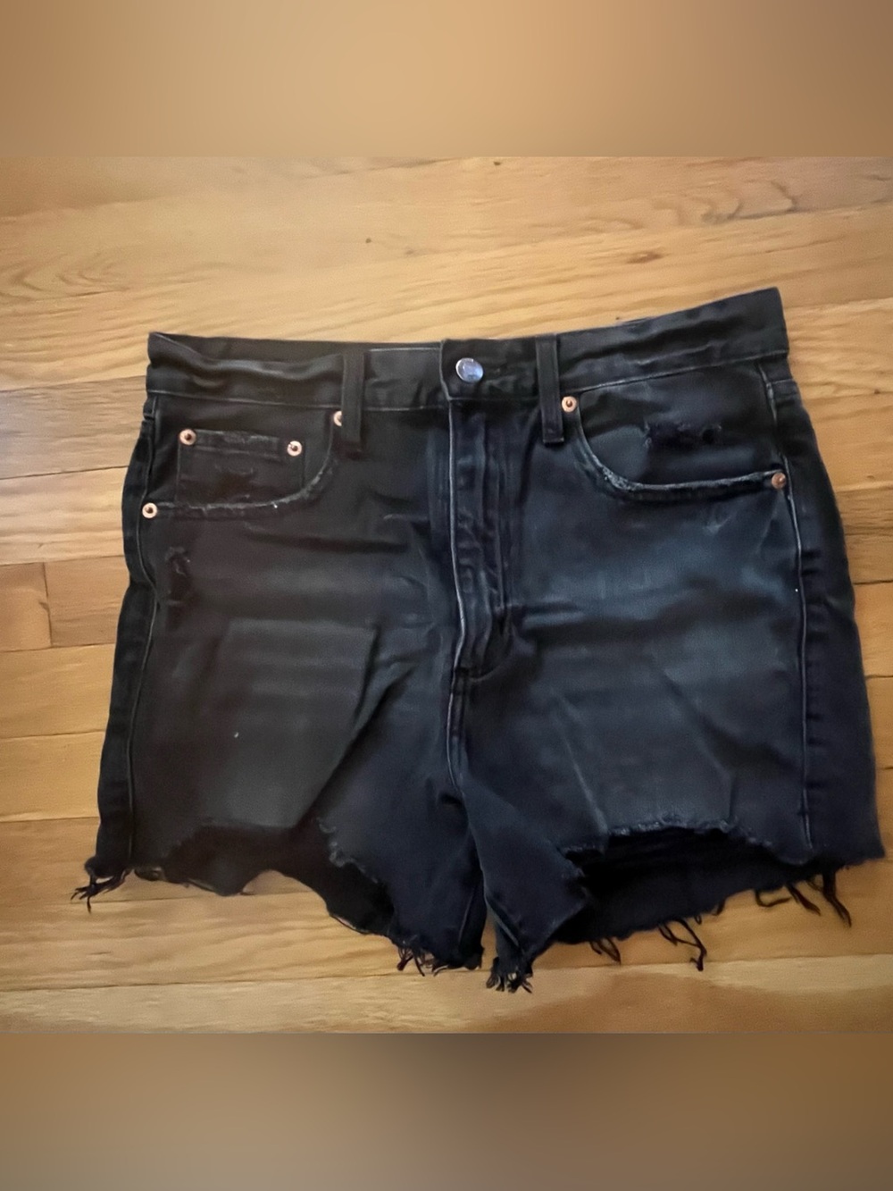 Pistola Nova Black Distressed Denim Cutoff Shorts